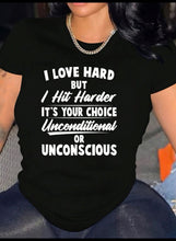 Load image into Gallery viewer, Love Hard Tee Shirt - Bodi Language for Women
