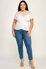Load image into Gallery viewer, Plus Size Mesh Wrap Top - - Bodi Language for Women
