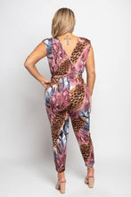 Load image into Gallery viewer, PLUS SURPLICE ANIMAL PRINT JUMPSUIT: Purple
