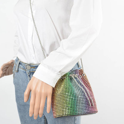 Oversized Rhinestone Clutch: Multicolor
