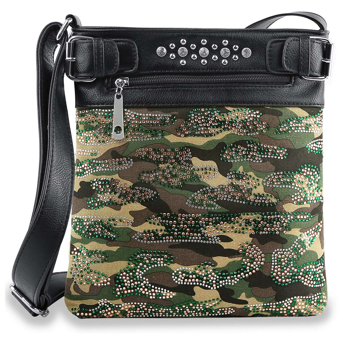 Camo Design Rhinestone Crossbody Sling