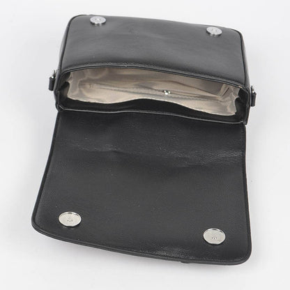 Vegan Leather Metal Studded Jacket Clutch: Silver