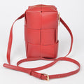 3AM BY H&D ACCESSORIES - Braided Crossbody Bag: Red