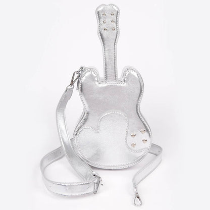 Metallic Faux Leather Guitar Novelty Bag: GD