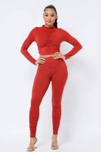 Load image into Gallery viewer, Top Ruched Legging Set: Rust
