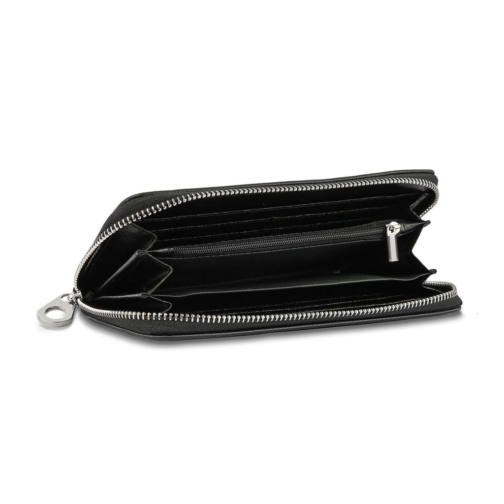 Handbag Express - Rhinestone Wavy Bling Accordion Wallet: Blue Handbag Express