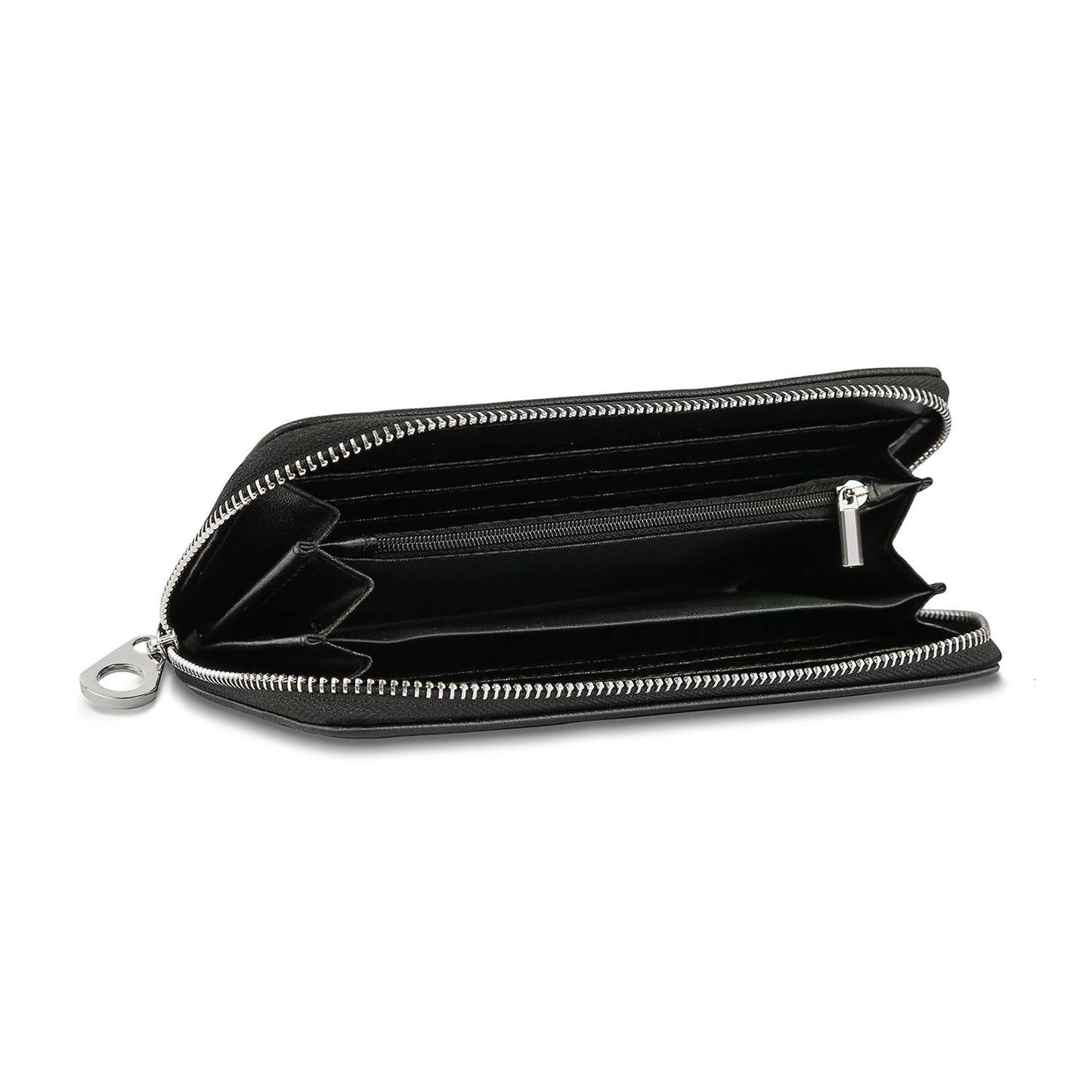 Handbag Express - Rhinestone Wavy Bling Accordion Wallet: Blue Handbag Express