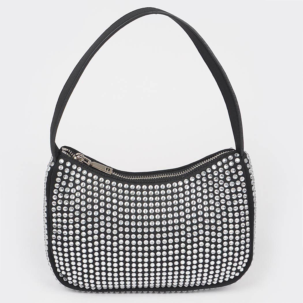 3AM BY H&D ACCESSORIES - Hotfix Rhinestone Shoulder Bag: Orange