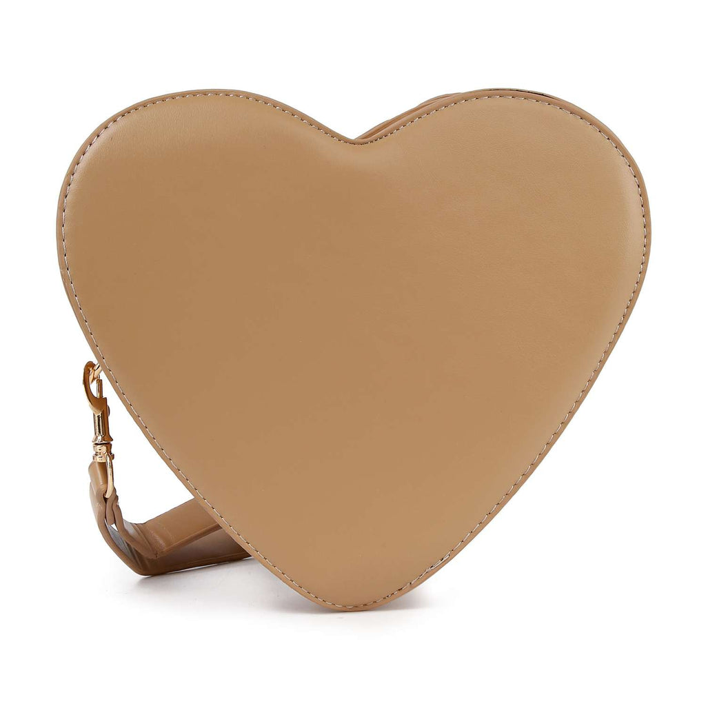 Heart Shape Biker Jacket Petite Shoulder Bag: Khaki Bodi Language for Women