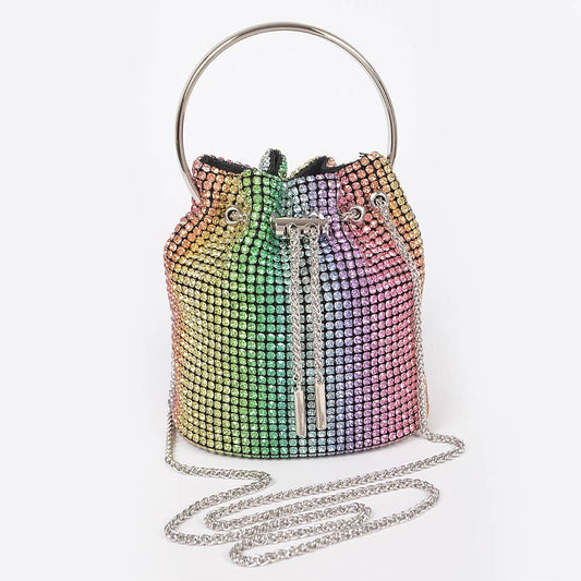Oversized Rhinestone Clutch: Multicolor