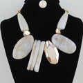 3AM BY H&D ACCESSORIES - Abstract Stacked Stone Statement Necklace: GIV