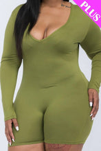 Load image into Gallery viewer, Plus Size V-neck Long Sleeve Bodycon Romper Bodi Language for Women

