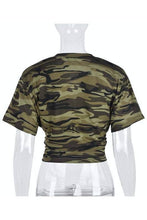 Load image into Gallery viewer, Camo plunging neck tee Bodi Language for Women
