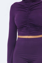 Load image into Gallery viewer, Top Ruched Legging Set: Eggplant
