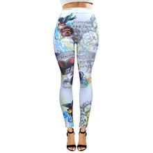 Load image into Gallery viewer, Tattoo Inspired Graphic Printed High Waisted Leggings: White
