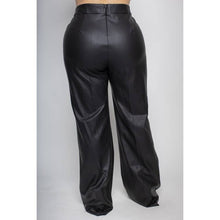 Load image into Gallery viewer, PLUS SIZE PU LEATHER WIDE LEG PANTS: Black Bodi Language for Women
