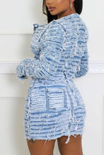 Load image into Gallery viewer, High Rise Double Layered Destroyed Skirt
