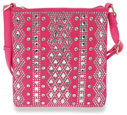 Handbag Express - Dazzling Bling Pattern Crossbody Sling: Purple Handbag Express