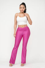 Load image into Gallery viewer, Front Tunnel Shirring Waist Tie Flare Pants: Fuchsia
