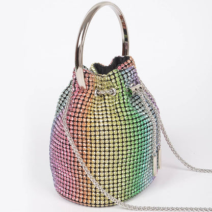 Oversized Rhinestone Clutch: Multicolor