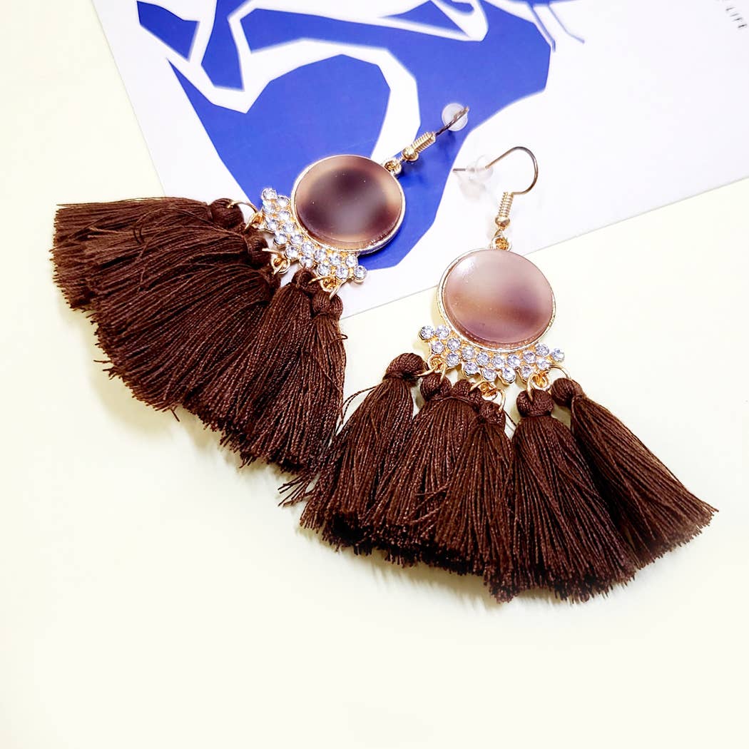 Leopard Tassel Earrings