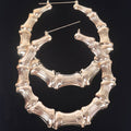 3AM BY H&D ACCESSORIES - Bamboo Metal 10cm Hoop Earring: Gold