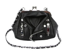 Load image into Gallery viewer, Women Motorcycle Biker Jacket Bag Clutch: BLACK Bodi Language for Women
