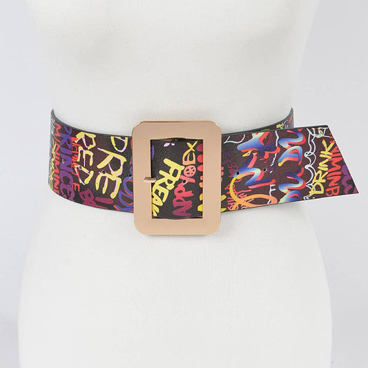 Graffiti Waist Belt: Black