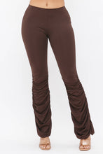 Load image into Gallery viewer, Solid Bottom Shirring Leggings: Brown Julia by LoveJ
