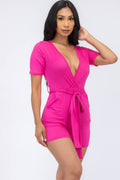 H&H Fashion Inc. - HH529X-SL - Short Sleeve Solid Romper H&H Fashion Inc.