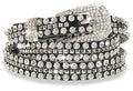 Handbag Express - Leather Rhinestone Skinny Belt Bodi Language for Women