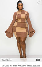 Load image into Gallery viewer, Exposed Patch Stitch Set With Bellb Sleeves - Bodi Language for Women
