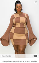Load image into Gallery viewer, Exposed Patch Stitch Set With Bellb Sleeves - Bodi Language for Women
