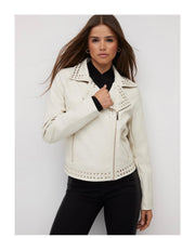 Load image into Gallery viewer, Moto Studded Jacket In White - Bodi Language for Women
