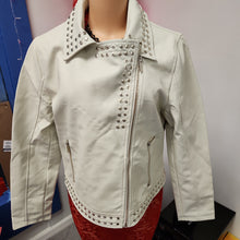 Load image into Gallery viewer, Moto Studded Jacket In White - Bodi Language for Women
