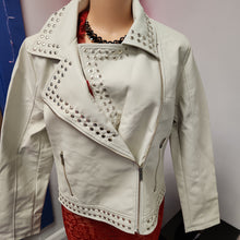 Load image into Gallery viewer, Moto Studded Jacket In White - Bodi Language for Women
