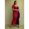 PLUS SIZE HALF AND HALF LONG DRESS - Bodi Language for Women