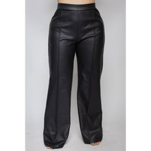 Load image into Gallery viewer, PLUS SIZE PU LEATHER WIDE LEG PANTS: Black Bodi Language for Women
